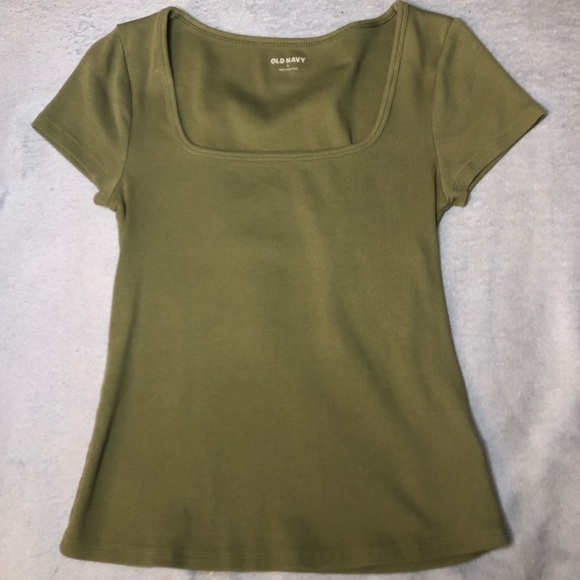 Olive square neck top - Picture 1 of 2